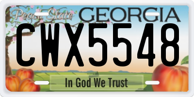 GA license plate CWX5548