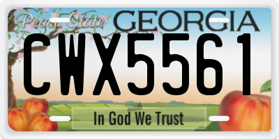 GA license plate CWX5561