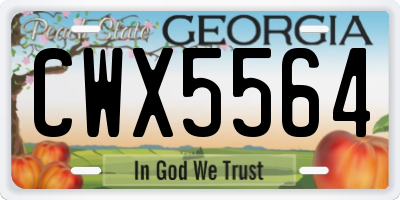 GA license plate CWX5564