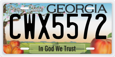 GA license plate CWX5572