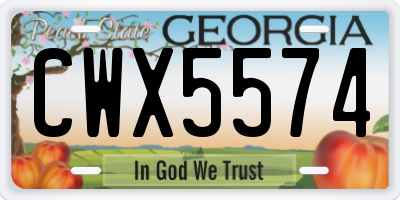 GA license plate CWX5574