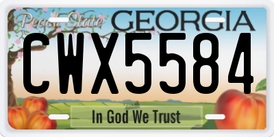 GA license plate CWX5584