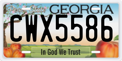 GA license plate CWX5586