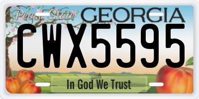 GA license plate CWX5595