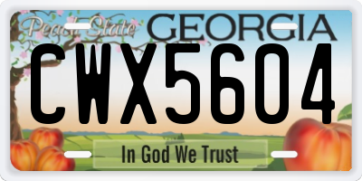 GA license plate CWX5604