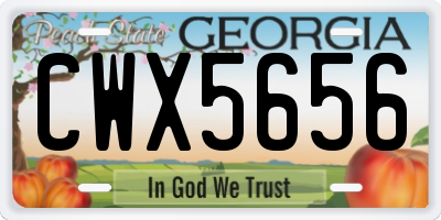 GA license plate CWX5656