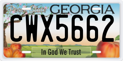 GA license plate CWX5662