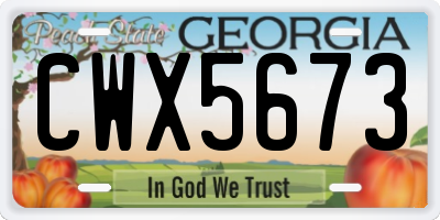 GA license plate CWX5673