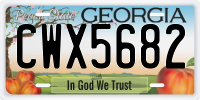 GA license plate CWX5682