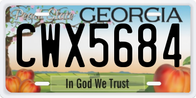 GA license plate CWX5684