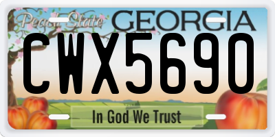 GA license plate CWX5690