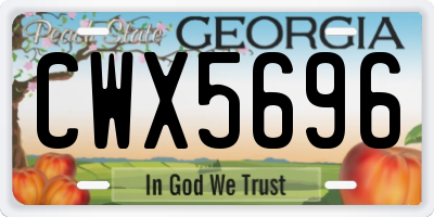 GA license plate CWX5696