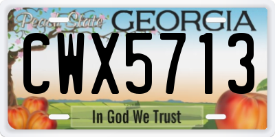 GA license plate CWX5713