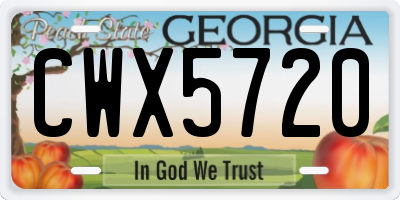 GA license plate CWX5720