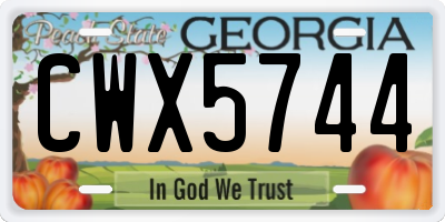 GA license plate CWX5744