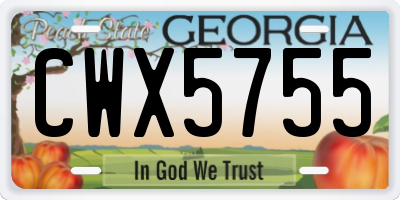 GA license plate CWX5755