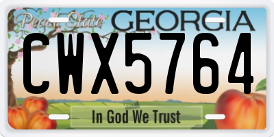 GA license plate CWX5764