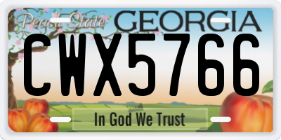 GA license plate CWX5766