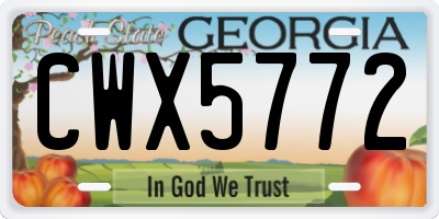 GA license plate CWX5772