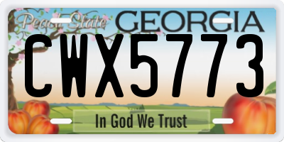 GA license plate CWX5773
