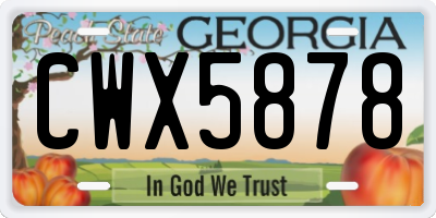 GA license plate CWX5878