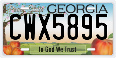 GA license plate CWX5895