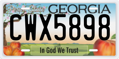 GA license plate CWX5898