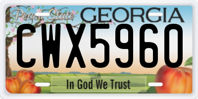 GA license plate CWX5960
