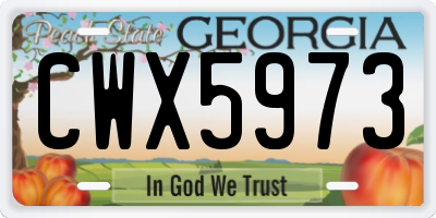 GA license plate CWX5973