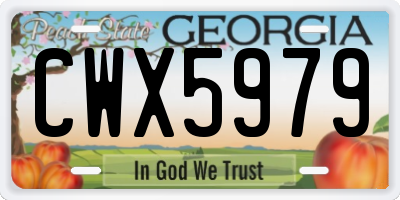 GA license plate CWX5979
