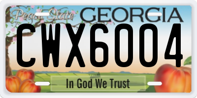 GA license plate CWX6004