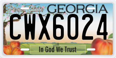 GA license plate CWX6024