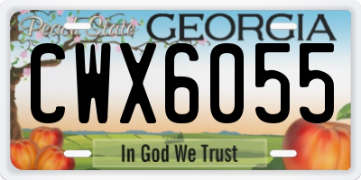 GA license plate CWX6055