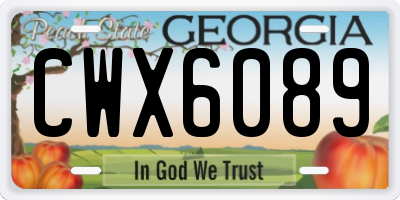 GA license plate CWX6089