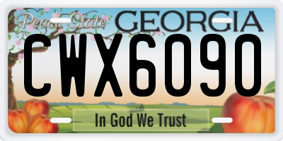 GA license plate CWX6090
