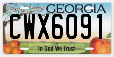 GA license plate CWX6091