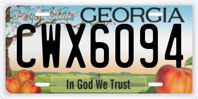 GA license plate CWX6094