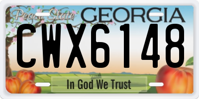 GA license plate CWX6148