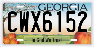 GA license plate CWX6152