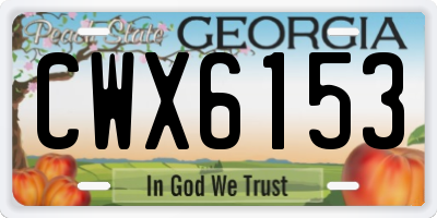 GA license plate CWX6153