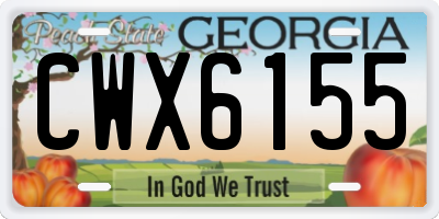 GA license plate CWX6155