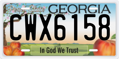 GA license plate CWX6158
