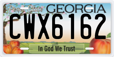 GA license plate CWX6162