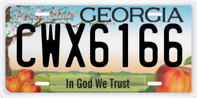 GA license plate CWX6166
