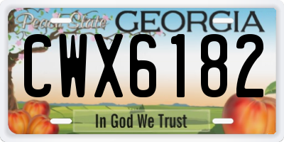 GA license plate CWX6182