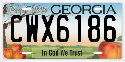 GA license plate CWX6186
