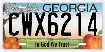 GA license plate CWX6214