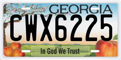 GA license plate CWX6225