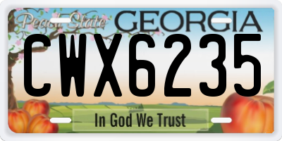 GA license plate CWX6235