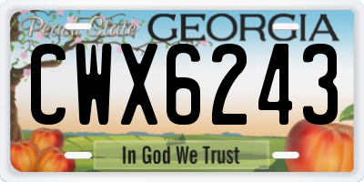GA license plate CWX6243